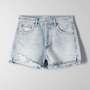 Aritzia Agolde Jaden Light Denim Shorts Size 27